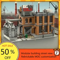2952PCS Big Cola Factory Hot City MOC Puzzle Model Creative StreetView Architecture Birthdayal Assembly Toy Christmas Gift