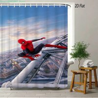 Spider-Man on London Landmark Waterproof Shower Curtain for Superhero Bathroom Decor ✨