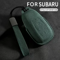 Car Key Case Cover Keychain for Subaru BRZ XV SV Forester Legacy Outback Crosstrek Impreza WRX Ascent Suede Key Case Accessories