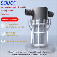 1/2inch external thread filter, 20 water pipes, 304 stainless steel filter, pre filter, tap water pipe filter, plastic transpare