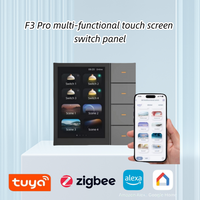 The F3Pro Tuya Smart ZigBee wall switch, which can display weather and time, is a scene switch for curtains and lights.