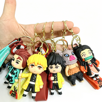 "Demon Slayer" PVC Car Keychain – Cute Anime Silicone Charm; Perfect for Backpack Decoration or Matching Keychains for Couples