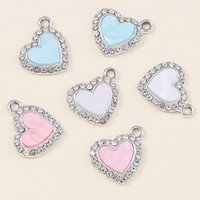 10pcs Cute Crystal Love Heart Charms Pendants for Drop Earrings Necklaces Bracelets DIY Crafts Jewelry Making Accessories