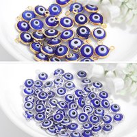 80pcs/lot LUCKY EYE turkey evil eye gold /silver Color tone charms connectors beads for diy bracelet bangle jewelry accessories