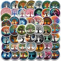 50PCS Tree of Life Sticker Decoration Waterproof Aesthetic Laptop Luggage Retro Graffiti Scrapbooking DIY Stickers Wholesale