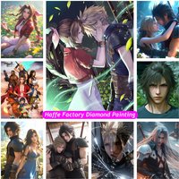 Final Fantasy Aerith And Zack Diy 5d Diamond Mosaic Painting Sephiroth Cloud Strife Art Handcraft Full Cross Stitch Home Decor