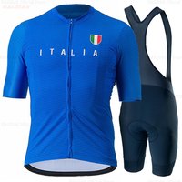 Italien Sommer Neues Radsport-Trikot-Set für Herren Kurzarm Anti-UV Fahrrad-Trikot-Set Fahrradbekleidung