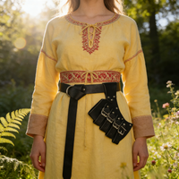 2PCS Women Skirt Hikes Waistband Accessory Medieval Metal O Ring Sword Scabbard Leather Belt Holder Case Accessory Larp