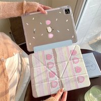 Pink Strawberry Tablet Case For iPad Pro 11 12.9 13 A16 M2 M4 M3 M5 Shell 8.3 9.7 10.2 5/6/7/8/9/10/11th Mini Air 3 4 5 6 Cover