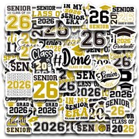 4sheets-50pcs 2026 Graduation Stickers,For Senior Celebration Diy Scrapbooking,Gift Wrap,Party Decor,Graduation Parties Supplies