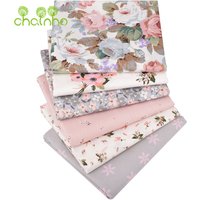 Chainho,Printed Twill Cotton Fabric,DIY Sewing & Quilting Material,Patchwork Cloth,6 Designs,5 Kinds Size,Floral Series,CC202
