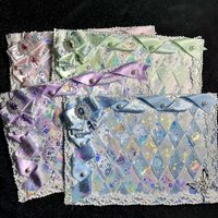 Handmade Lace Grid Ita Board Ribbon Bow Decor Display Board Anime Ita Bag Decor Ita Bag Accessory for Shoulder Bag