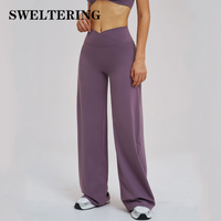 Yoga Flared Pants Women Sexy High Waist Wide Leg Pants Gym Fitness Bell Bottom Trousers Sports Flared Pants Latin Dance Trousers