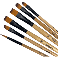 Yutiars Professional Artist Paint Brush Set - 6 PCS, Nylon Bristles for Watercolor, Acrylic, Oil Painting, Crafts & Face Body