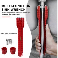 24 in 1 Sink Faucet Wrench Multifunction Pipe Wrench Anti-Slip Handle Double Head Wrench For Kitchen Bathroom Water Pipe Repair