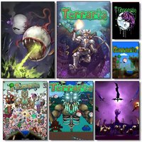 Game T-TerrariaS Cool Poster Art Waterproof HD Wall Sticker Self-Adhesive Art Poster Fade Resistant Home Room Decor