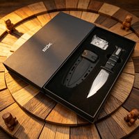 BOKE - Verstellbares und ausziehbares Campingmesser, aus D2-Stahl, praktisches Outdoor-Messer mit Aufhängefunktion für den Außenbereich.