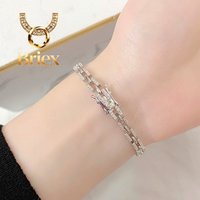 Briex Jewelry Luxury Solid Platinum PT950 Women's Moissanite Diamond Bracelet Women's Ins Niche Simple Cuban Chain Bracelet