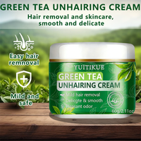 YUITIKUE Green Tea Unhairing Cream - Easy Hair Removal, Gentle Formula with Pleasant Odor