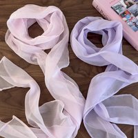 Soft and Comfortable Pure Color Scarf Necktie for Spring and Summer, Multi-functional Streamer Ribbon Necklace