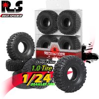 4pcs 1.0 Tires Soft and Sticky 1.0 Crawler Tires for 1/18 TRX4M 1/24 RC Crawler Axial SCX24 FMS FCX24 RC Crawler Car 60 * 22mm