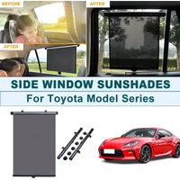 2Pcs UV Protection Retractable Car Side Window Sun Shade Roller Blinds For Toyota Camry Corolla RAV4 Hilux Fortuner Yaris Land