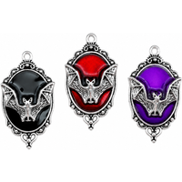 5pcs 42*23mm Gothic Vampire Bat Cameo Charm Enamel Bat Pendant Designer Charms Fit Jewelry Making DIY Jewelry Findings
