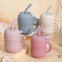 1pcs Baby Silicone Straw Cup Portable Storage Snack Container Feeding Cup Kids Leakproof Learning Drink Cup