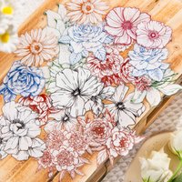 40pcs/lot Kawaii Scrapbook Stickers Vintage Bloom period Junk Journal Gold Planner Stationery Sticker Planner Decorative sticker