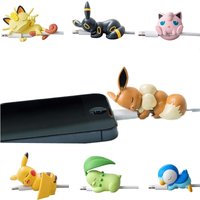 Pokémon Pikachu Eevee Squirtle Character Data Cable Protector Fashion Cartoon Character USB Charging Cable Bite Protector Toy