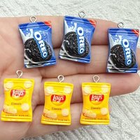 10Pcs Resin cute Oreo Charms For Earring Necklace Bracelet Key Jewelry Making DIY Decoration Jewelry Accessories