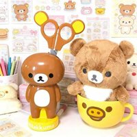 Rilakkuma Scissors Cute Cartoon Student Handcraft Kawaii Stationery Cutter for Home Unboxing Desktop Decor Ornament Accessory