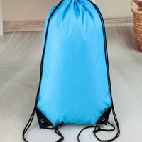 Foldable Waterproof Drawstring Bag Thick Solid Color Storage Pouch Portable Shopping Backpack for Home Travel Organization