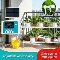 Solar Powered Automatic Drip Irrigation Kit DIY Self Watering System For Garden Patio Greenhouse Potted Plants