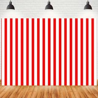 Red and white striped fabric - the perfect choice for birthday parties, circus themed events, and photography studio decorations