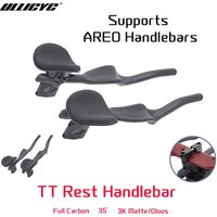 ULLICYC Road Bike Triathlon Time Trial,3K Full Carbon Matte/Glossy Bicycle Rest TT Handlebar 35° For Aero Extension Handlebar