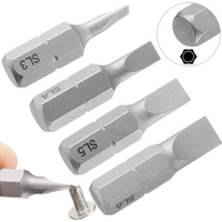 Magnetic Slotted Electric Screwdriver Bits 1/4" Hex Shank Flat Head Drill Bit S2 Steel Screw Driver Bits for DIY Power Tools