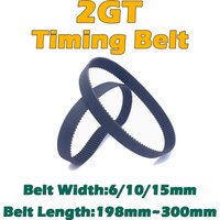 2GT Rubber Timing Belt Length 198 200 210 218 220 230 240 250 258 260 268 270 280 288 290 292 294 296 300mm 2GT Closed Loop Belt