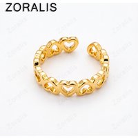 18K Gold Heart Rings For Women Luxury Quality Jewelry Accessories News Trends 2024 Free Shipping Offers