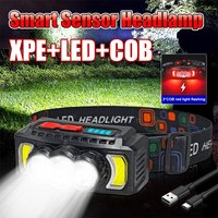 2000M SOS Super Power Headlamp USB Rechargeable LED Head Flashlight For Camping Red Flashing Safety emergency Light Rechargeable