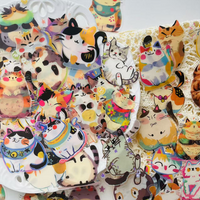 50pcs Variety Cat Stickers Cartoon Animal Decoration Luggage Laptop Scrapbook Diary Skateboard Guitar Helmet DIY Stickers