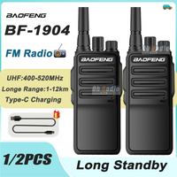 1/2PCS Baofeng BF-1904 Walkie Talkie High Power UHF 400-520Mhz FM Radio Type-C Charging Long Range Portable CB Ham Radio BF1904