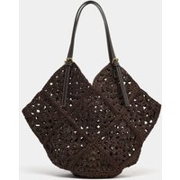 Straw women's bags spring and summer new hand-woven hollow effect wine coconut fiber shoulder tote bag