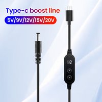 Type C To DC Fifth Gear Adjustable Power Boost Line With Adapter 5V/9V/12V/15V/20V Fast Charging Boost Converter For Wifi Router