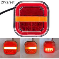2Pcs Light Guiding Square LED Trailer Tail Light License Plate Light Truck Tail Light