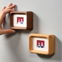 3 "4" ID Photo frame Magnetic refrigerator sticker Black Walnut Solid magnetic picture frame display Polaroid mini card photo fr