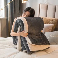 Wool Throw Blanket Keep Warm Winter Bed Blankets Double Sided Queen Duvet Cover Camping Double Bed Cover Bedspread On The Bed image 4