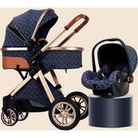 3-in-1 baby Stroller Adjustable Carrycot,Infant Car Seats,Lightweight Folding,two-way Shock-absorbing,High Landscape Stroller