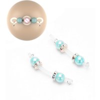 1 Pairs Fake Nipple Rings Adjustable Nipple Nooses 8mm Silicone Beads and Barbells, Nipple Piercing Everyday Wear Body Jewelry