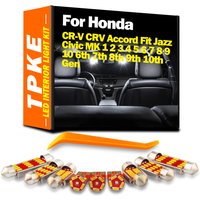 Interior LED Light Bulbs Kit For Honda CR-V CRV Accord Fit Jazz Civic MK 1 2 3 4 5 6 7 8 9 10 6th 7th 8th 9th 10th Gen No Error
